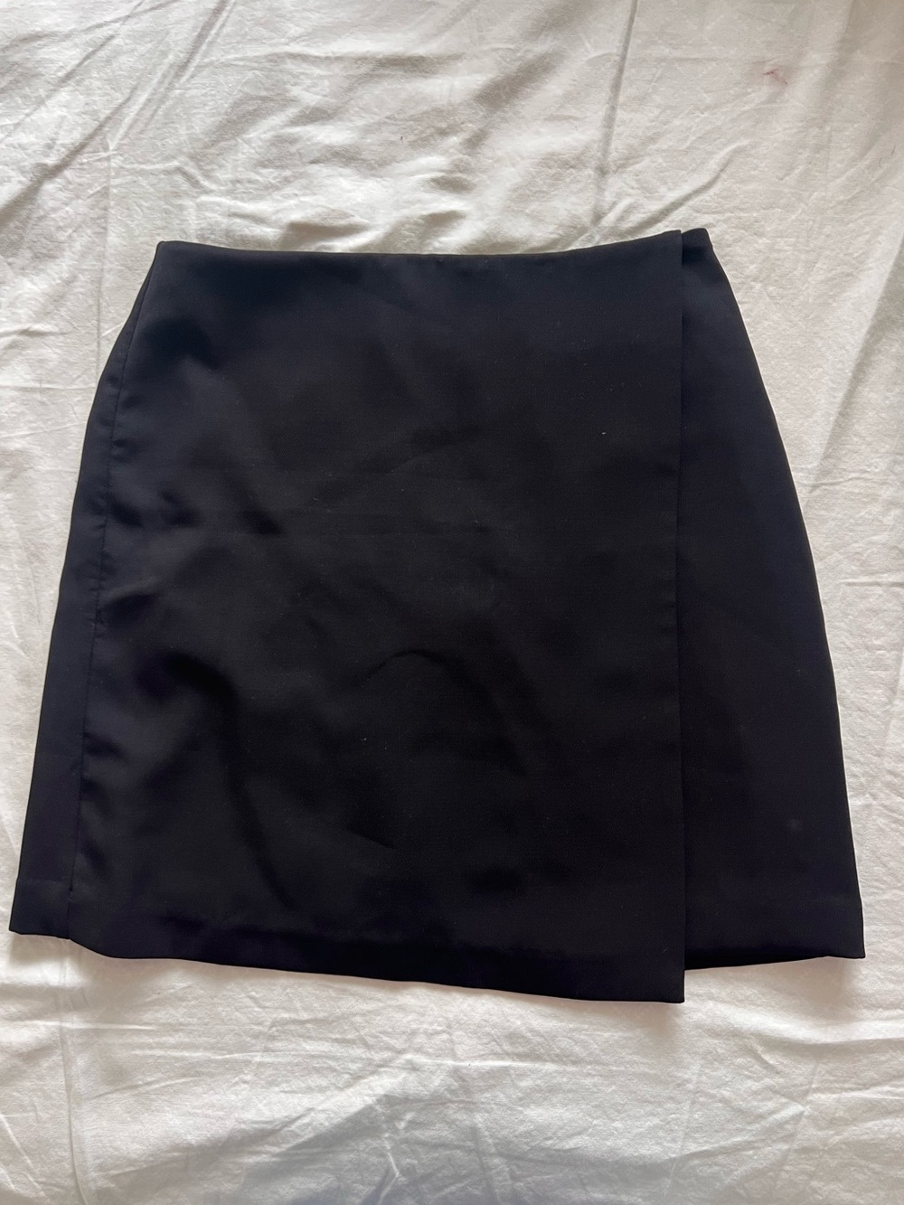 LOFT Black Mini Wrap-Style Skirt